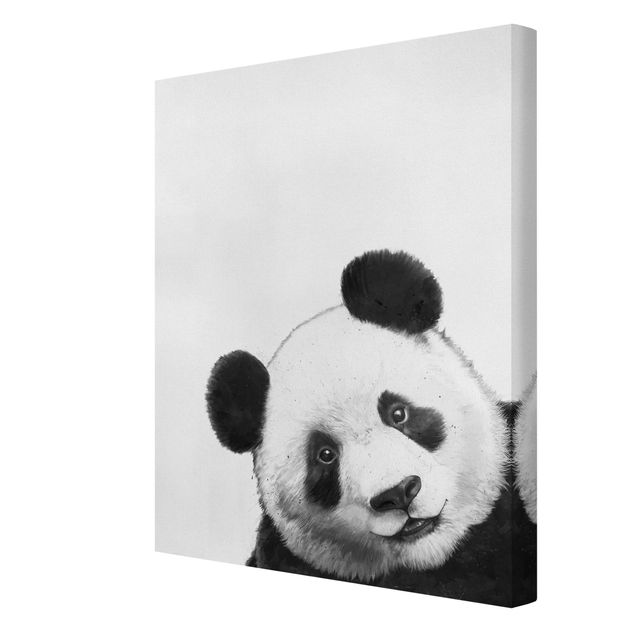 Lienzos de cuadros famosos Illustration Panda Black And White Drawing