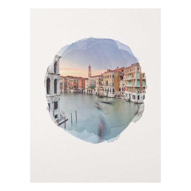 Cuadros arquitectura WaterColours - Grand Canal View From The Rialto Bridge Venice
