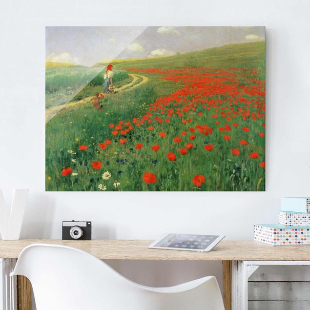 Cuadros plantas Pál Szinyei-Merse - Summer Landscape With A Blossoming Poppy