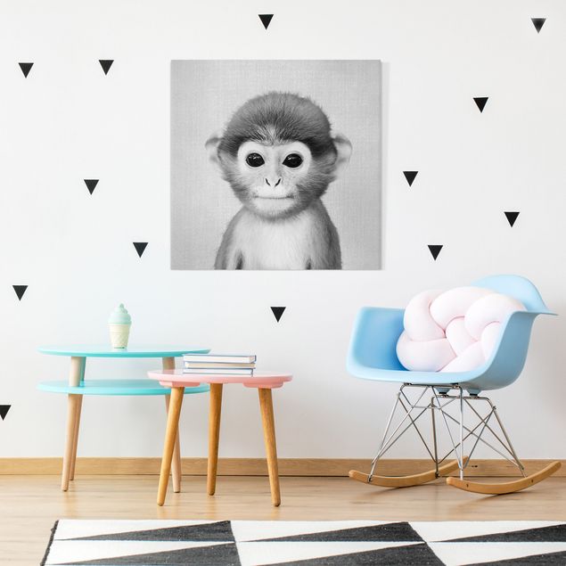 Decoración habitación infantil Baby Monkey Anton Black And White