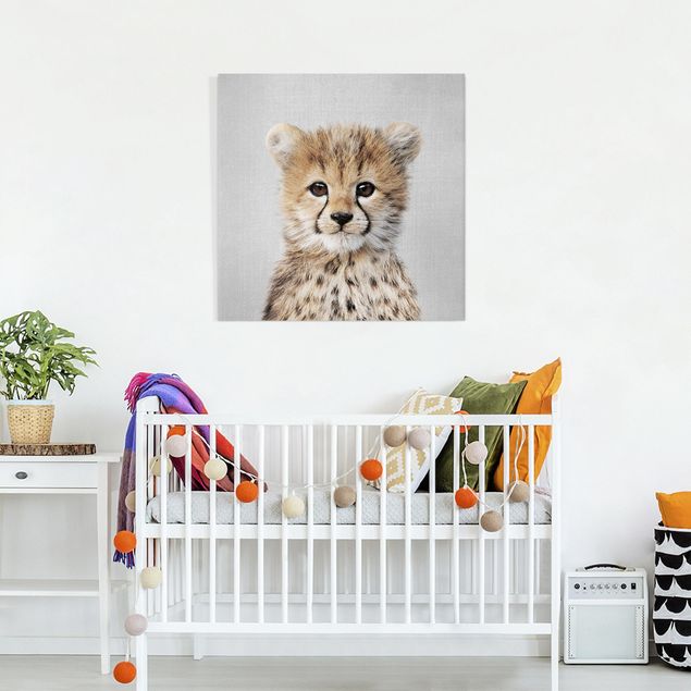 Lienzos blanco y negro Baby Cheetah Gino