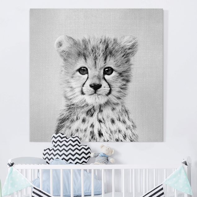 Decoración habitación infantil Baby Cheetah Gino Black And White