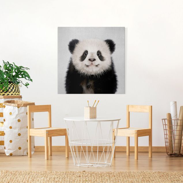 Lienzos blanco y negro Baby Panda Prian