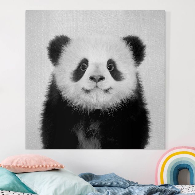 Decoración habitacion bebé Baby Panda Prian Black And White