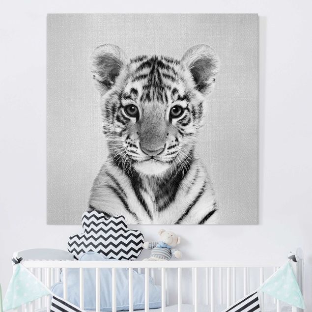 Decoración infantil pared Baby Tiger Thor Black And White