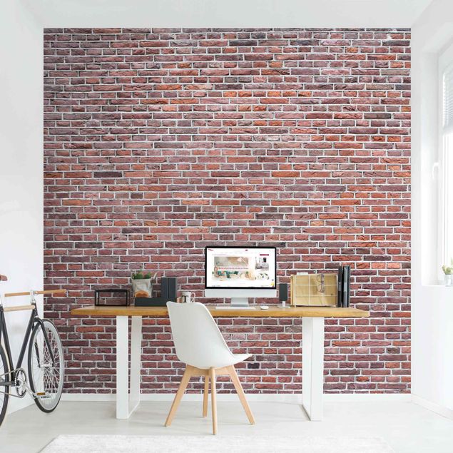 Papel pared 3d Brick Wall Red