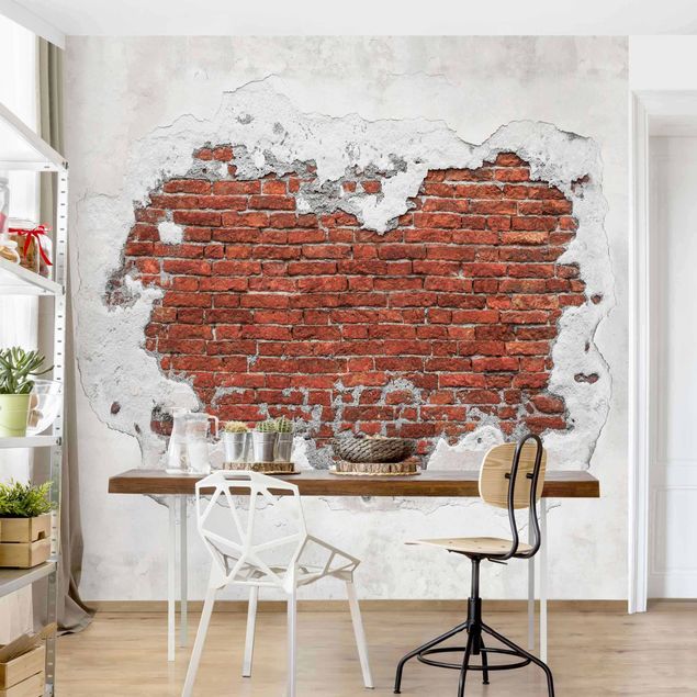 Papeles pintados industriales Brick Wall Shabby Plaster