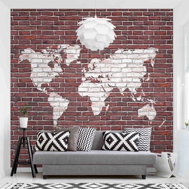 Papel efecto ladrillo Brick World Map