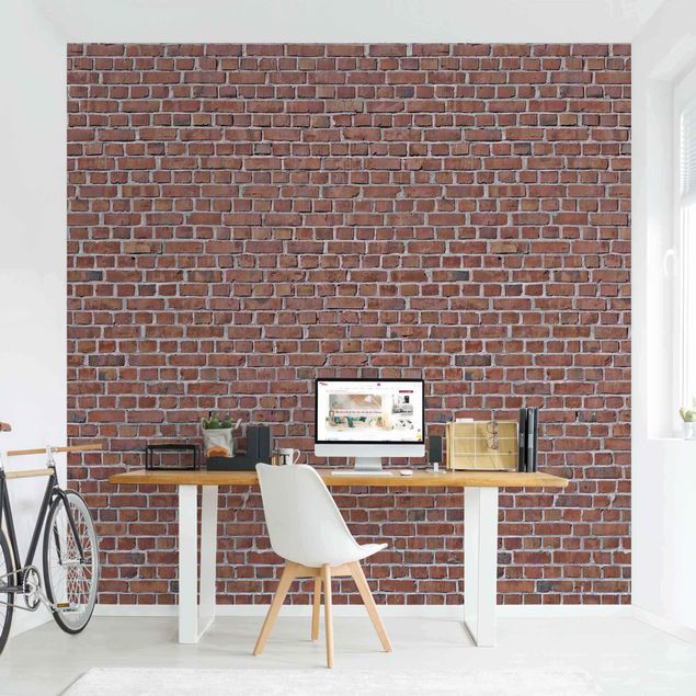 Papel efecto ladrillo Brick Tile Wallpaper Red