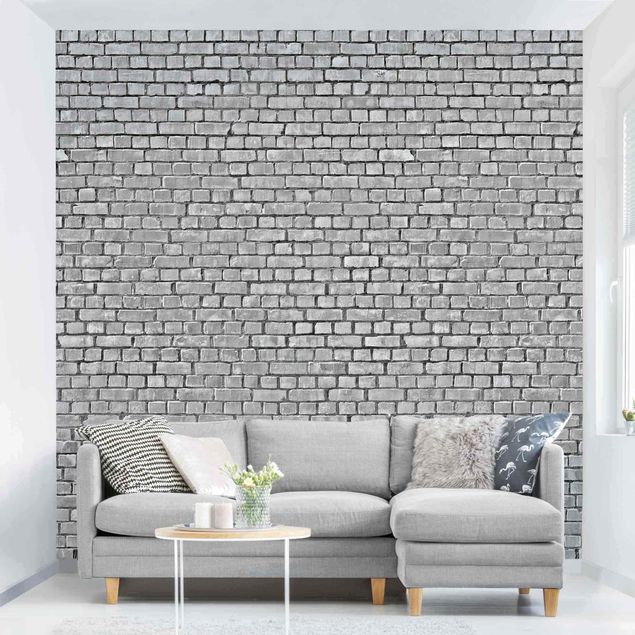 Decoración cocina Brick Tile Wallpaper Black And White