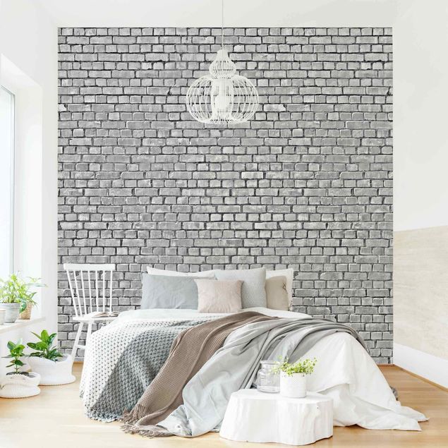 Papel pared 3d Brick Tile Wallpaper Black And White