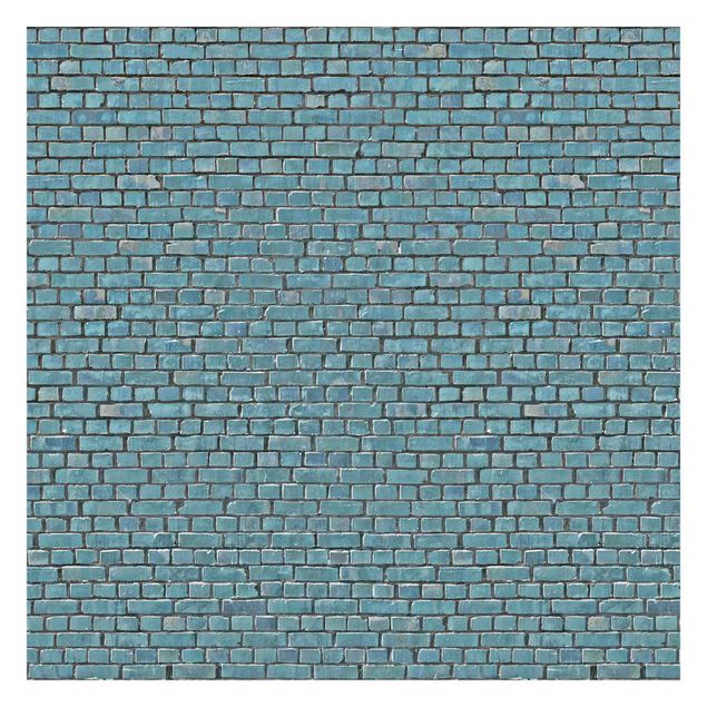 Papel pintado Brick Tile Wallpaper Turquoise Blue