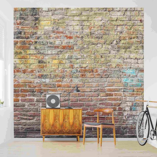 Decoración de cocinas Brick Wall With Shabby Colouring