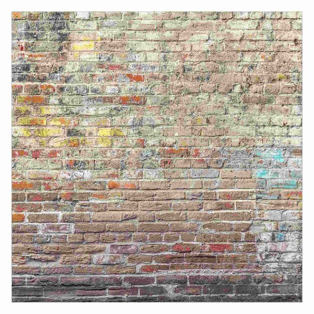 Papel pintado imitacion piedra Brick Wall With Shabby Colouring
