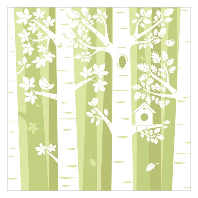 Papel de pared Trees In The Forest Green