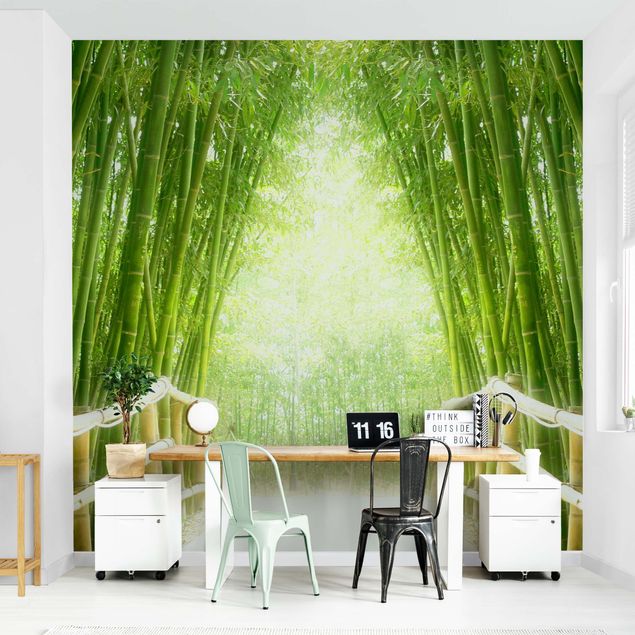 Papel pared paisaje Bamboo Way