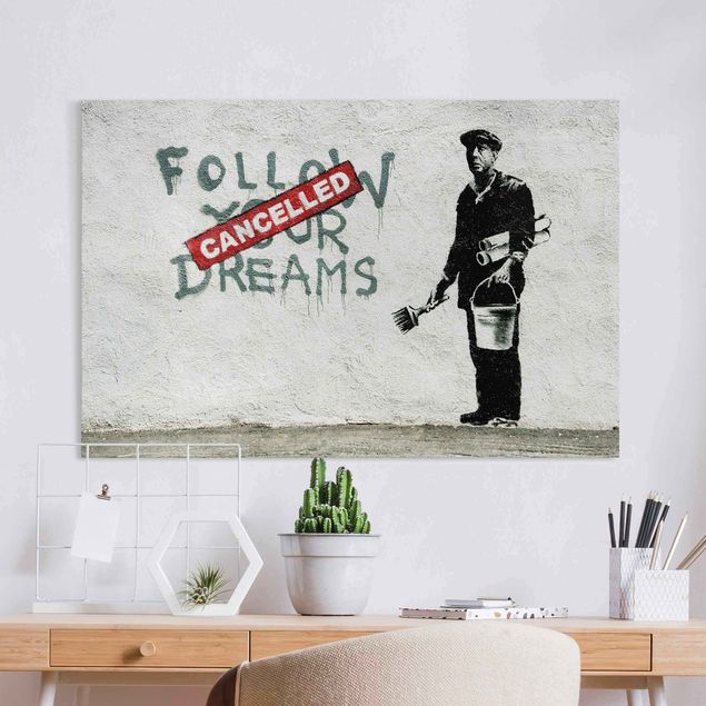 Lienzos en blanco y negro Follow Your Dreams - Brandalised ft. Graffiti by Banksy