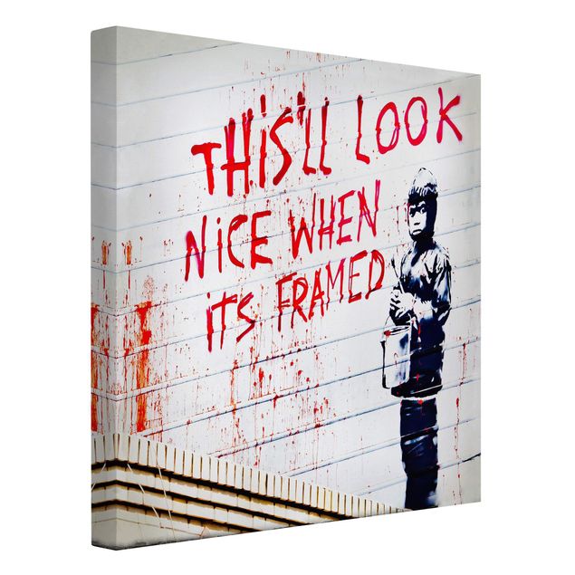 Cuadros a blanco y negro Nice When Its Framed - Brandalised ft. Graffiti by Banksy