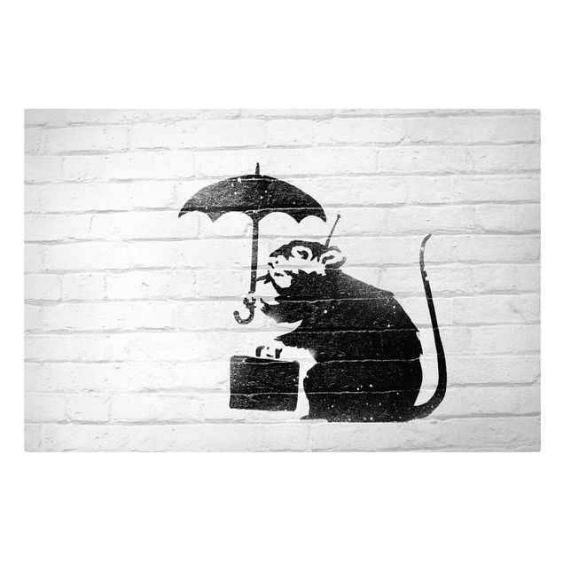 Cuadros decorativos Banksy - Rat With Umbrella