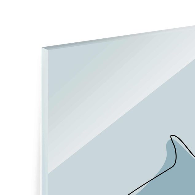 Cuadro azul Dolphin Line Art