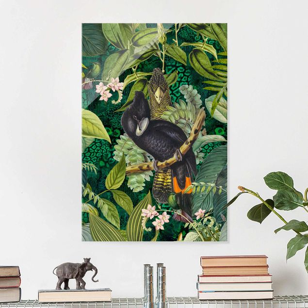Decoración en la cocina Colourful Collage - Cockatoos In The Jungle