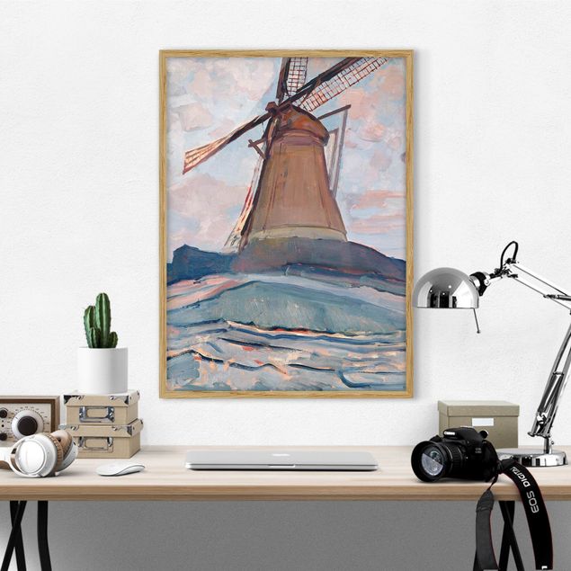Pósters enmarcados de cuadros famosos Piet Mondrian - Windmill