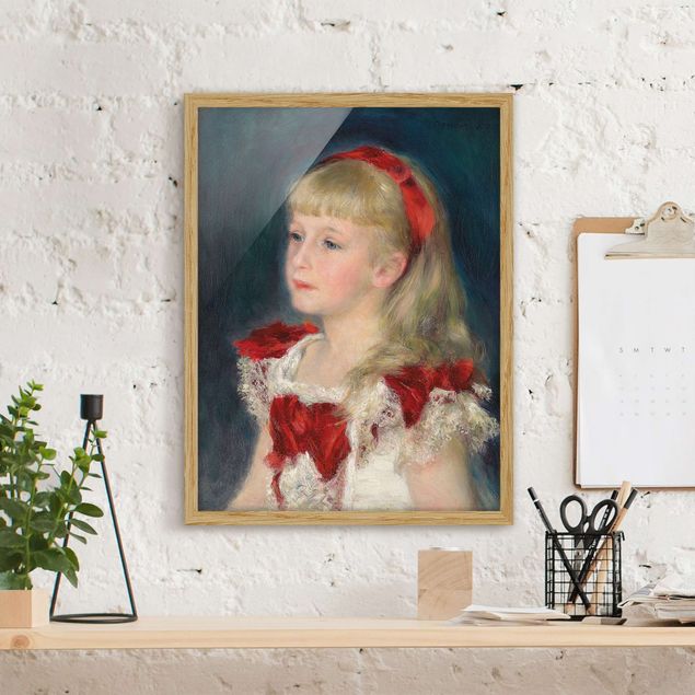 Cuadros Impresionismo Auguste Renoir - Mademoiselle Grimprel with red Ribbon