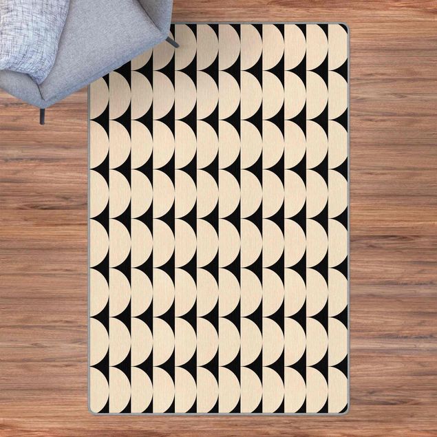 Alfombras color crema Beige Semicircles On Back