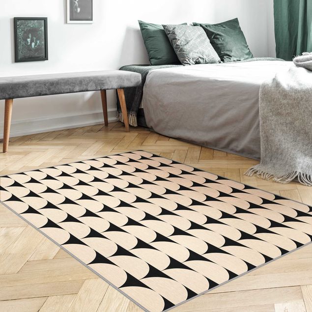 Alfombras modernas Beige Semicircles On Back