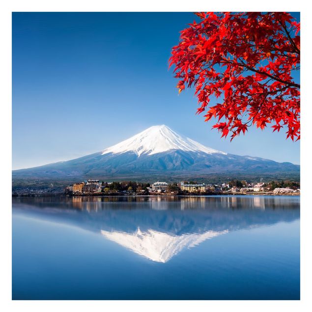 Papel pared azul Mt. Fuji In The Fall
