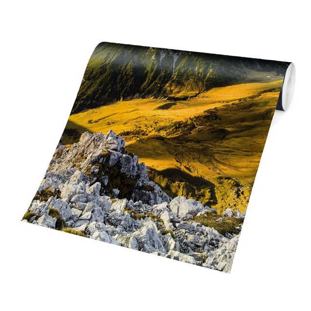Papel pintado moderno Mountains And Valley Of The Lechtal Alps In Tirol