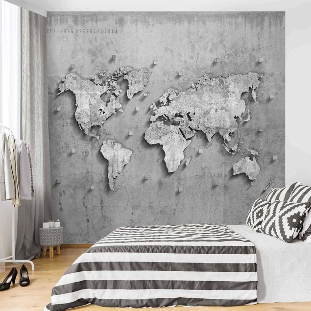 Papel pintado mapamundi Concrete World Map