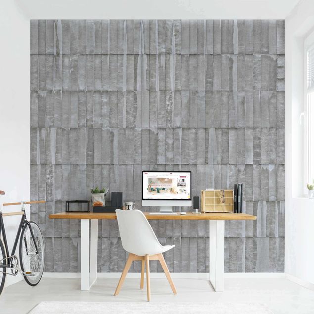 Decoración de cocinas Concrete Brick Wallpaper