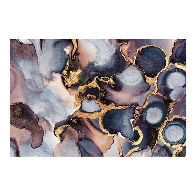 Papel pintado industrial Marble Watercolour With Gold