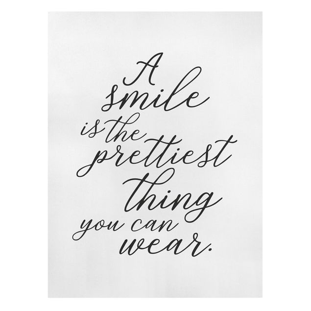 Cuadros en blanco y negro A Smile Is The Prettiest Thing