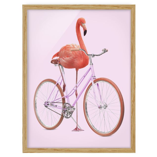 Cuadros famosos Flamingo With Bicycle