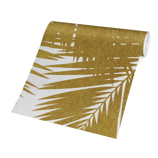Papel de pared View Through Golden Palm Leaves