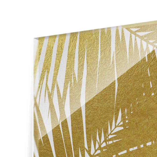 Tableros magnéticos de vidrio View Through Golden Palm Leaves