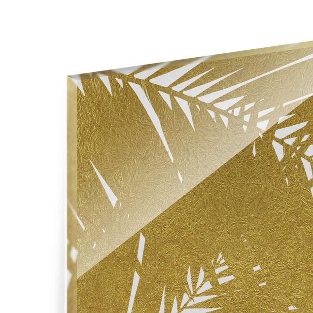 Tableros magnéticos de vidrio View Through Golden Palm Leaves