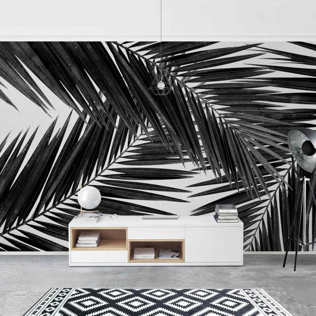 Decoración cocina View Over Palm Leaves Black And White