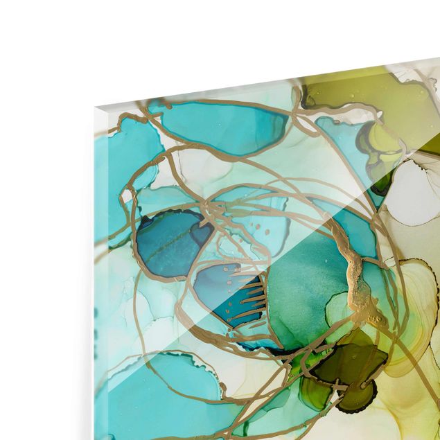 Tableros magnéticos de vidrio Flower Facets In Watercolour