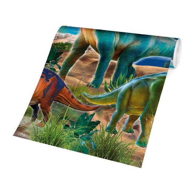Papel de pared Brachiosaurus And Tricaterops