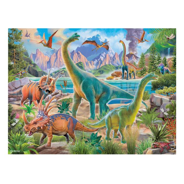 Cuadros infantiles animales Brachiosaurus And Tricaterops