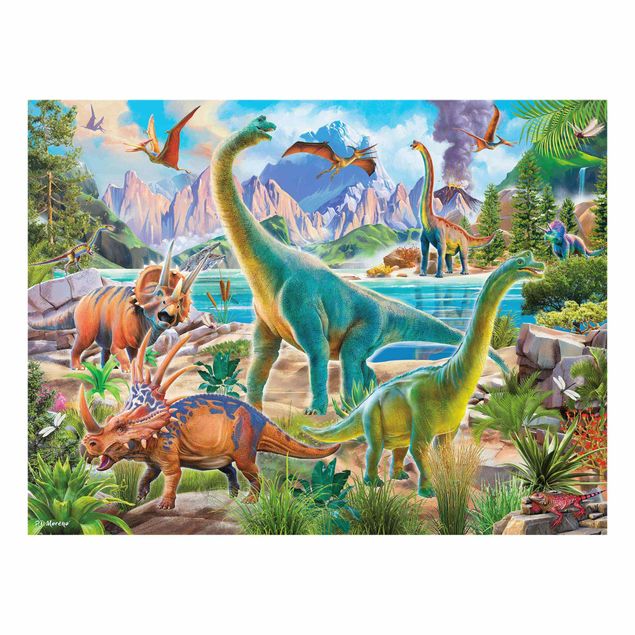 Cuadros de animales Brachiosaurus And Tricaterops
