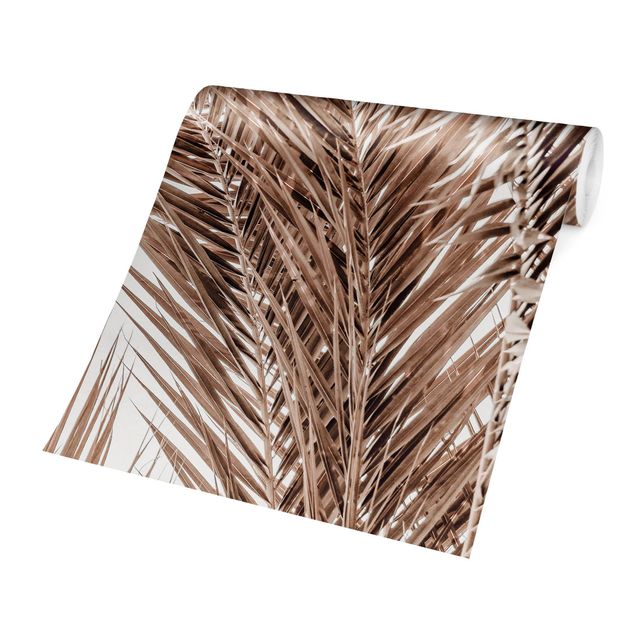 Papel pintado marrón Bronze Coloured Palm Fronds