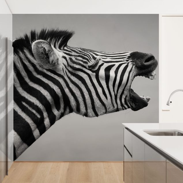 Papel pintado en blanco y negro Roaring Zebra ll