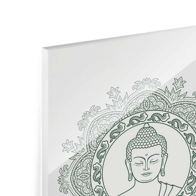 Cuadros de cristal espirituales Buddha Mandala In Fog