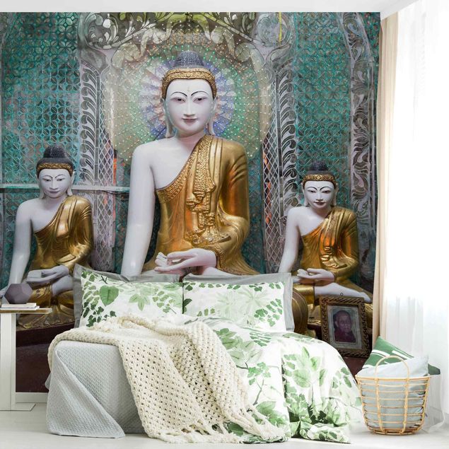 Papel pared dorado Buddha Statues