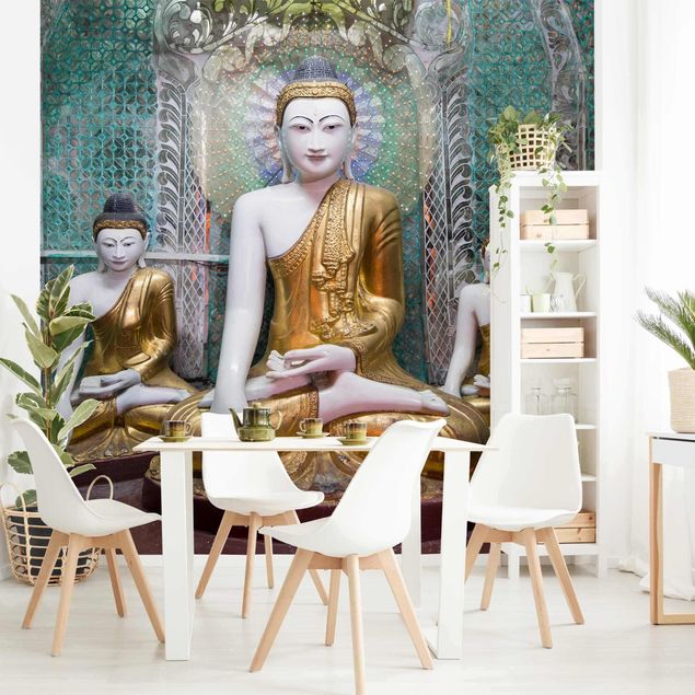Papel pintado salón moderno Buddha Statues