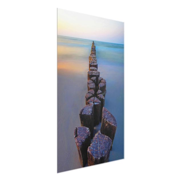 Cuadros playas Groynes At Sunset At The Ocean